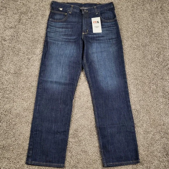 Carhartt Mens 34x30 FR Rugged Flex Straight Fit Flame Resistant Jeans 105069 NWT